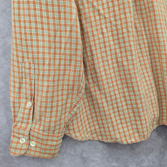 Gap Orange Checker Plaid Long Sleeve Button Down Mens Shirt Extra Large XL - Picture 4 of 6